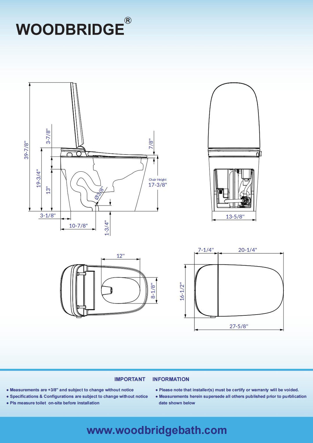 Woodbridge Smart Toilet B0930S