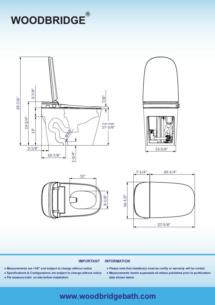Woodbridge Smart Toilet B0931S