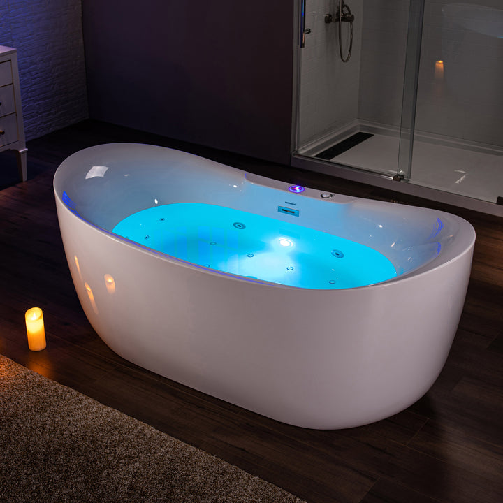 WOODBRIDGE 72" x 35-3/8" Whirlpool and Air Bath 400 Series Heated Soaking Combination Tub with Adjustable Speed Air Blower and Display Control Panel