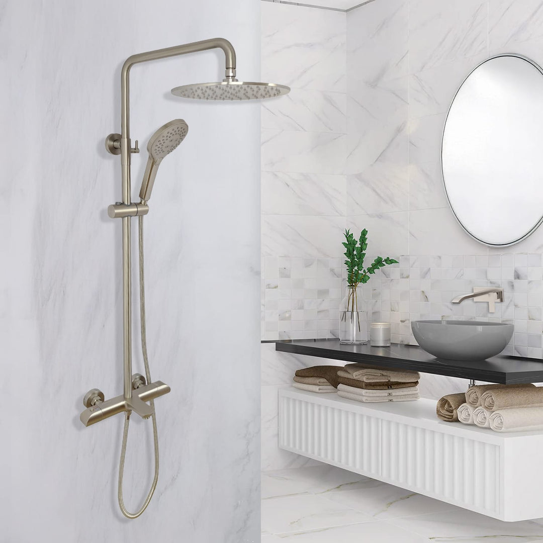 Aquadom Zen Series Round Thermostatic Shower Set