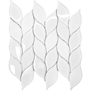 Imagery Glass Water Jet Leaf BWL01-7 White