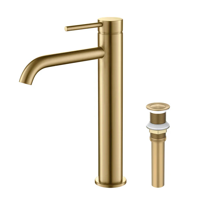 Halo Single Handle Bathroom Vessel Sink Faucet with Pop Up Drain - CBF-1009 (CF)