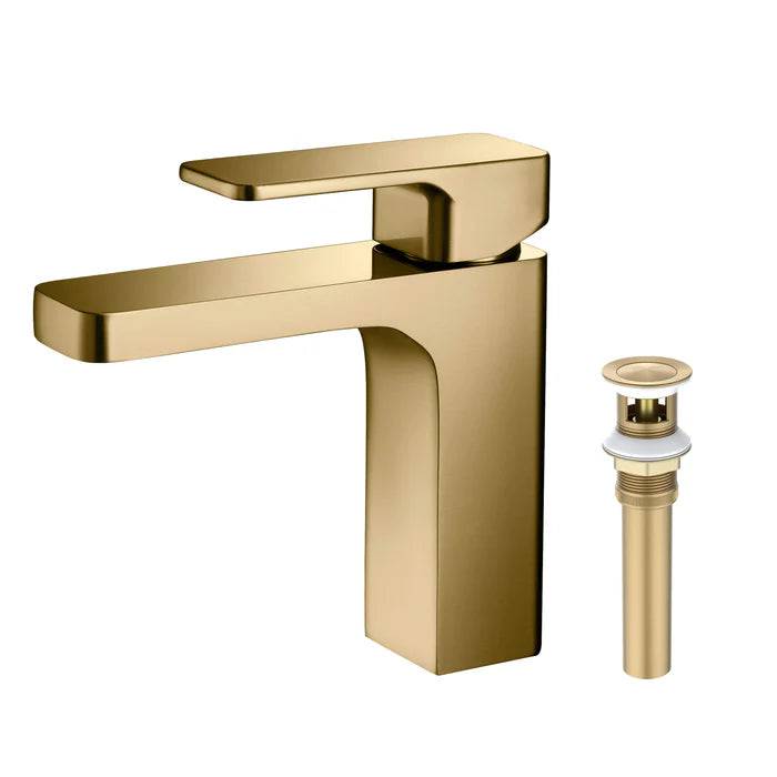 Fusion Single Handle Bathroom Vanity Sink Faucet with Pop Up Drain - CBF-1017 (CF)