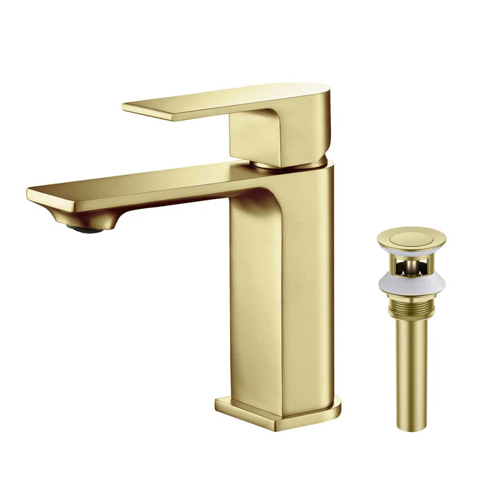Aurora Single Handle Bathroom Vanity Sink Faucet with Pop Up Drain CBF-1001 (CF)