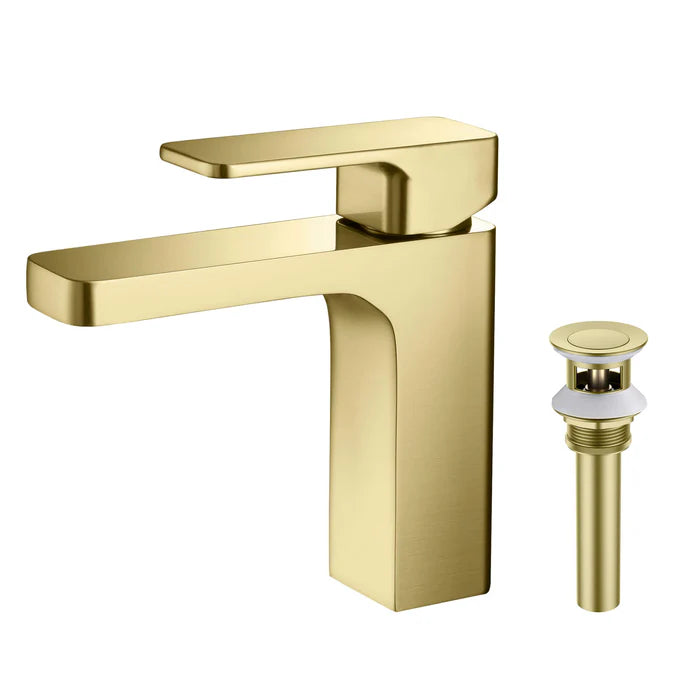 Fusion Single Handle Bathroom Vanity Sink Faucet with Pop Up Drain - CBF-1017 (CF)