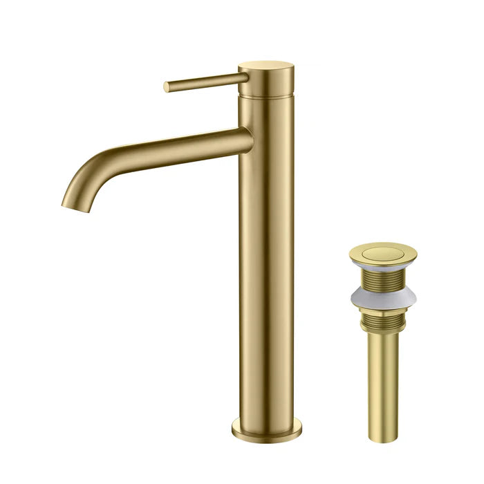 Halo Single Handle Bathroom Vessel Sink Faucet with Pop Up Drain - CBF-1009 (CF)