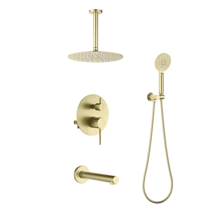 Halo Pressure Balanced 3-Function Ceiling Mount Shower System with Rough-in Valve - CSF-4009 (CF)