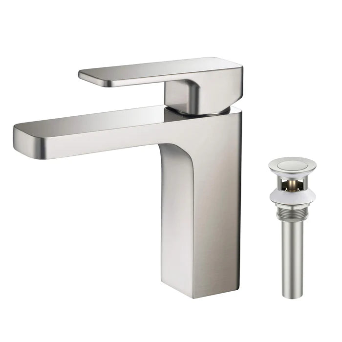 Fusion Single Handle Bathroom Vanity Sink Faucet with Pop Up Drain - CBF-1017 (CF)
