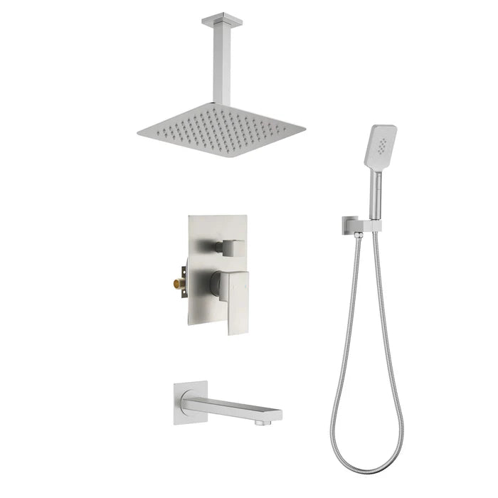Quadra Pressure Balanced 3-Function Ceiling Mount Shower System with Rough-In Valve - CSF-4013 (CF)