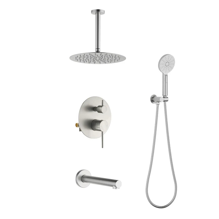 Halo Pressure Balanced 3-Function Ceiling Mount Shower System with Rough-in Valve - CSF-4009 (CF)