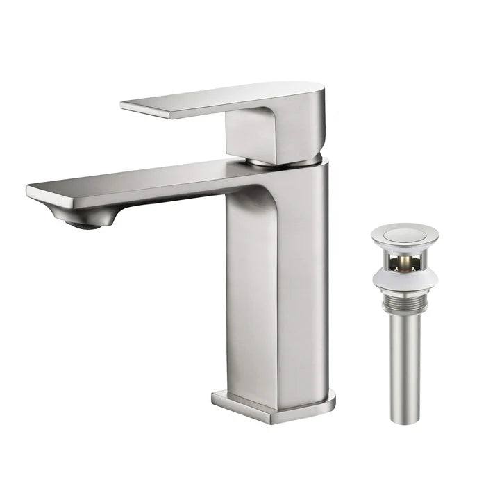 Aurora Single Handle Bathroom Vanity Sink Faucet with Pop Up Drain CBF-1001 (CF)