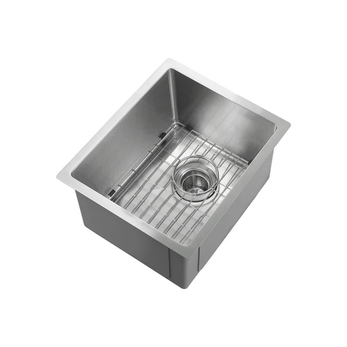 14" Handcrafted Undermount Single Bowl 16 gauge Stainless Steel Kitchen Sink - C1-14S (CF)