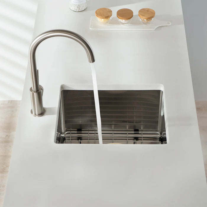 14" Handcrafted Undermount Single Bowl 16 gauge Stainless Steel Kitchen Sink - C1-14S (CF)