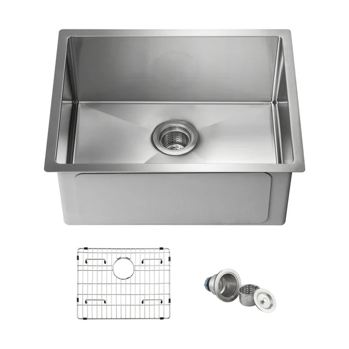 23" Handcrafted Undermount Single Bowl 16 gauge Stainless Steel Kitchen Sink - C1-23S (CF)