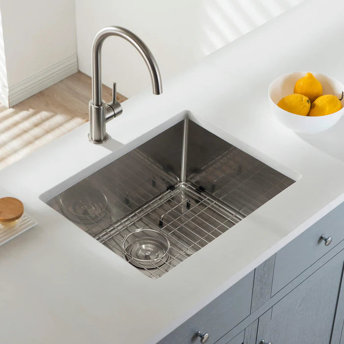 21" Handcrafted Undermount Single Bowl 16 gauge Stainless Steel Kitchen Sink - C1-21S (CF)