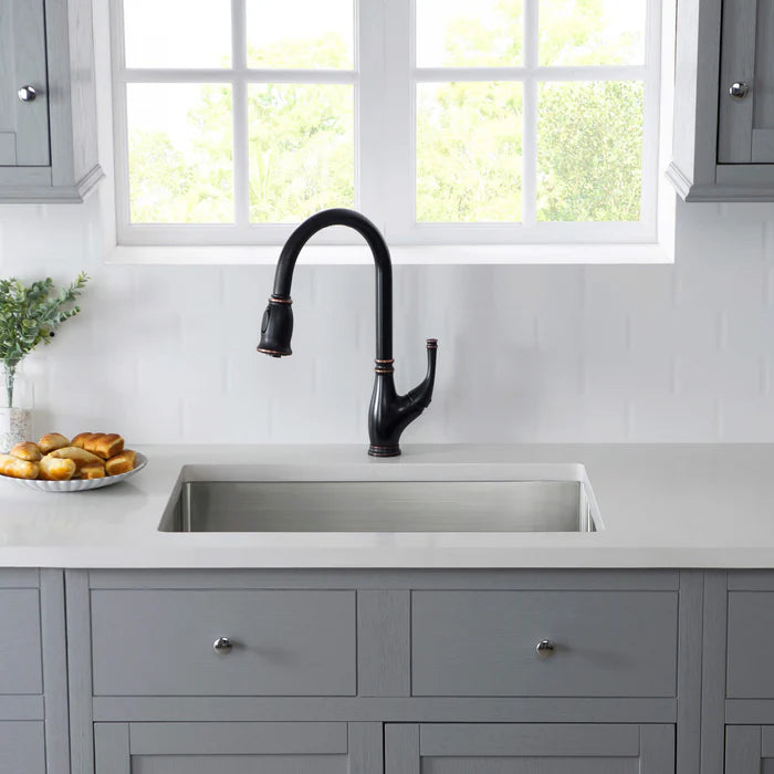 26" Handcrafted Undermount Single Bowl 16 gauge Stainless Steel Kitchen Sink - C1-26S (CF)