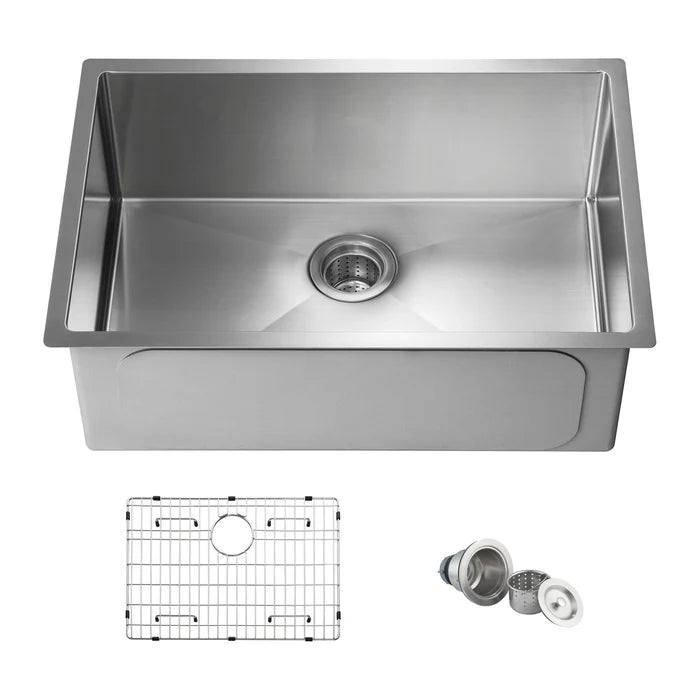 28" Handcrafted Undermount Single Bowl 16 gauge Stainless Steel Kitchen Sink - C1-28S (CF)