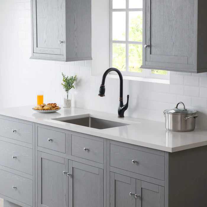 28" Handcrafted Undermount Single Bowl 16 gauge Stainless Steel Kitchen Sink - C1-28S (CF)