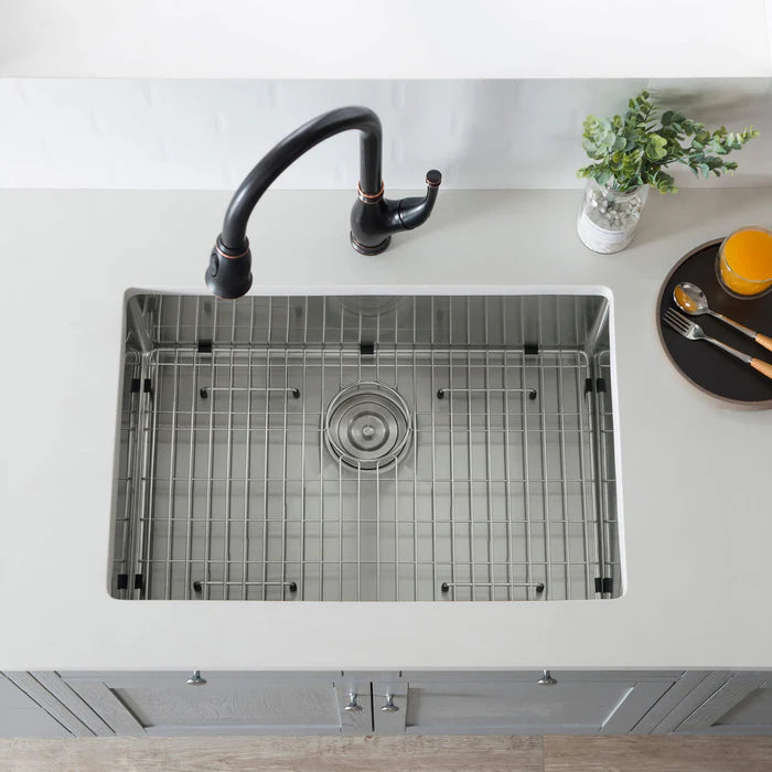 28" Handcrafted Undermount Single Bowl 16 gauge Stainless Steel Kitchen Sink - C1-28S (CF)