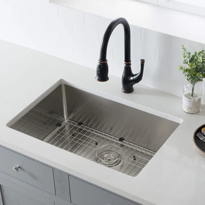 28" Handcrafted Undermount Single Bowl 16 gauge Stainless Steel Kitchen Sink - C1-28S (CF)