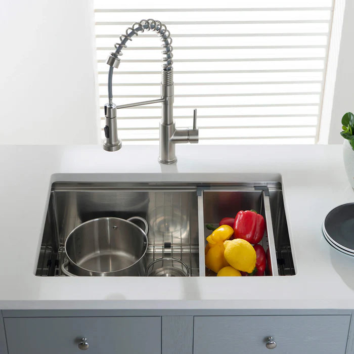 28" Undermount Single Bowl Stainless Steel Workstation Sink - C1-28ST (CF)