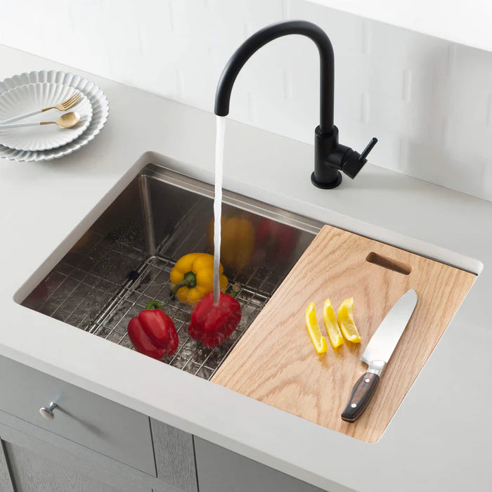 28" Undermount Single Bowl Stainless Steel Workstation Sink - C1-28ST (CF)