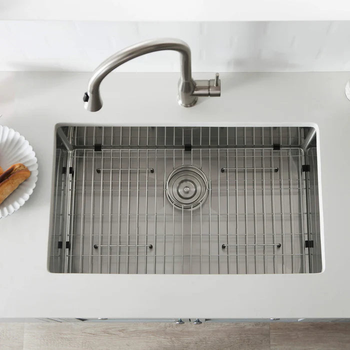 30" Handcrafted Undermount Single Bowl 16 gauge Stainless Steel Kitchen Sink - C1-30S (CF)