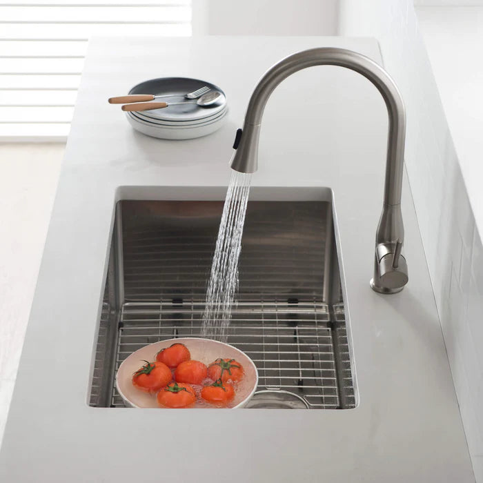 30" Handcrafted Undermount Single Bowl 16 gauge Stainless Steel Kitchen Sink - C1-30S (CF)