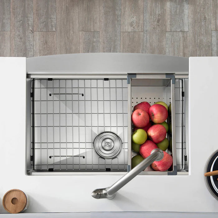 30" Farmhouse Apron Single Bowl Stainless Steel Workstation Kitchen Sink - C1-30SFT (CF)