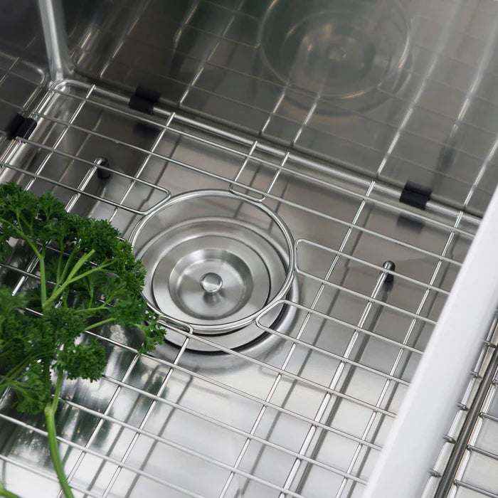 32 3/4" Handcrafted Undermount Double Bowl Stainless Steel Kitchen Sink - C1-33DEQ (CF)