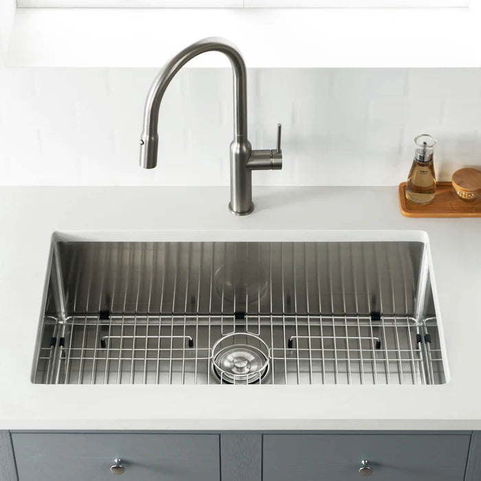 32 3/4" Handcrafted Undermount Single Bowl 16 gauge Stainless Steel Kitchen Sink - C1-33S (CF)
