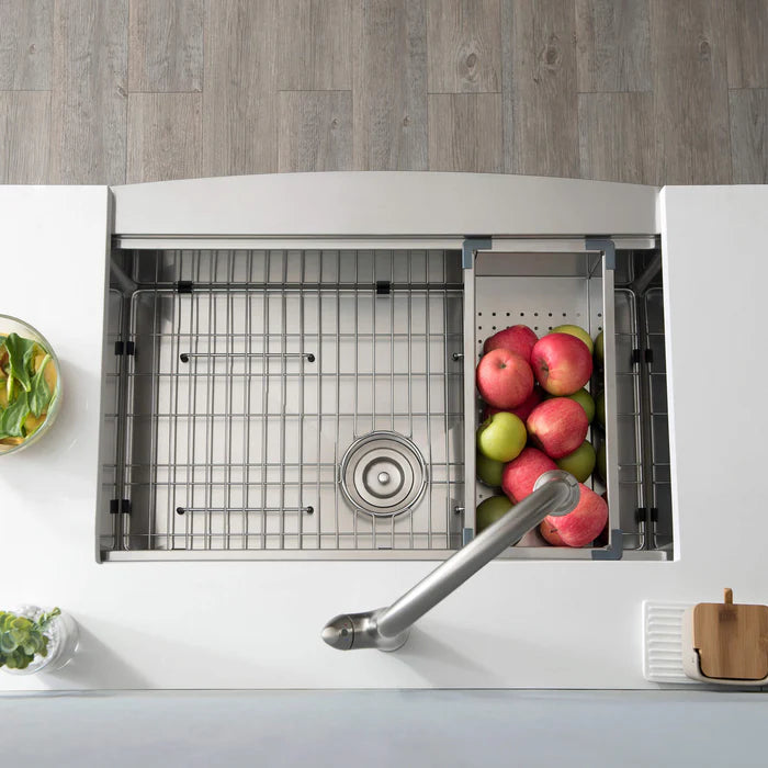 33" Farmhouse Apron Single Bowl Stainless Steel Workstation Kitchen Sink - C1-33SFT (CF)
