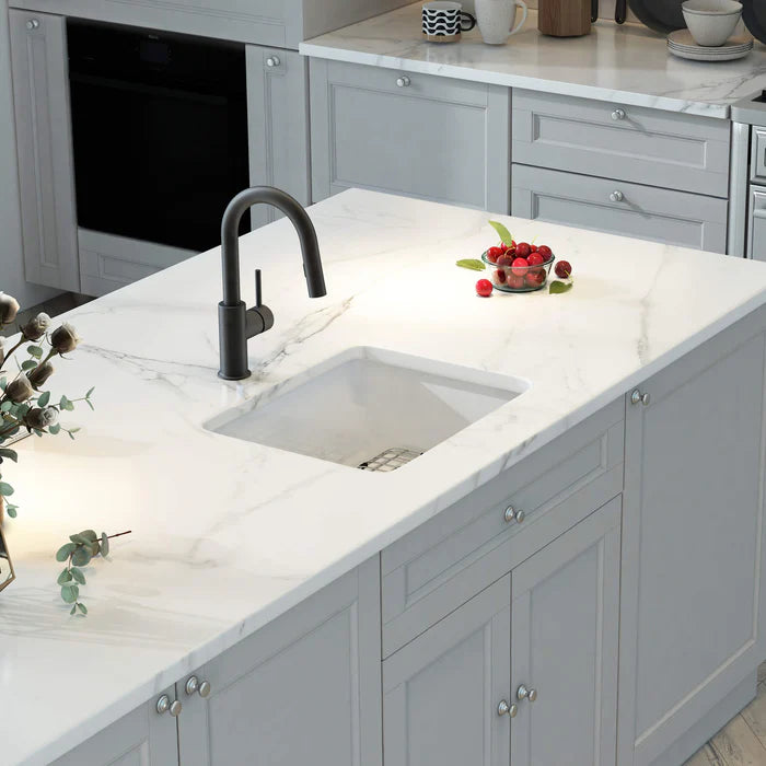 Nova 18" Fireclay Single Bowl Kitchen Drop-In/Undermount Sink - C2-18SQ (CF)