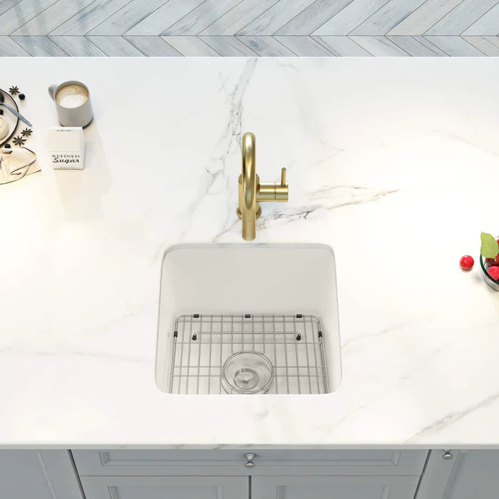 Nova 18" Fireclay Single Bowl Kitchen Drop-In/Undermount Sink - C2-18SQ (CF)