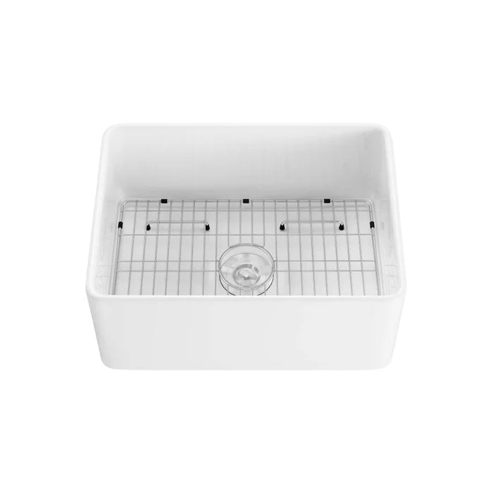 Nova 24" Fireclay Single Bowl Kitchen Farmhouse Sink - C2-24SF (CF)