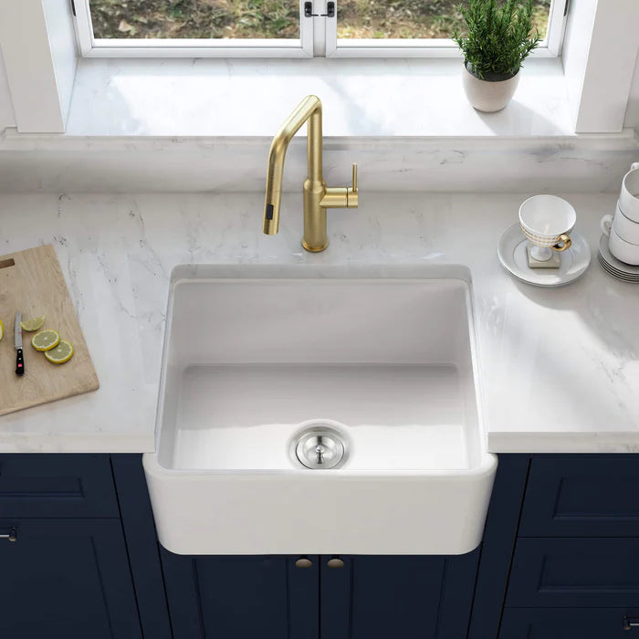 Nova 24" Fireclay Single Bowl Kitchen Farmhouse Sink - C2-24SF (CF)