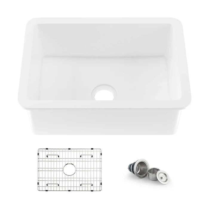 Nova 27" Fireclay Single Bowl Kitchen Drop-In/Undermount Sink - C2-27S (CF)