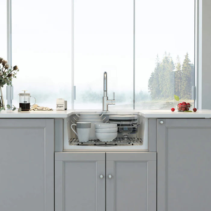 Nova 30" Fireclay Single Bowl Kitchen Drop-In/Undermount Sink - C2-30S (CF)