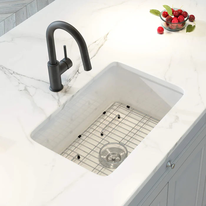Nova 24" Fireclay Single Bowl Kitchen Undermount Sink - C2-24S (CF)