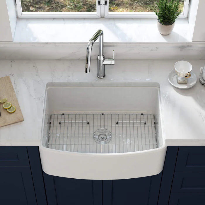 Nova 30" Curved Apron Front Fireclay Farmhouse Kitchen Sink - C2-30SFC (CF)