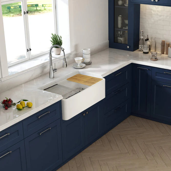 Nova 30" Farmhouse Fireclay Kitchen Workstation Sink - C2-30SFT (CF)