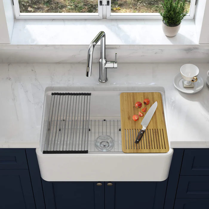 Nova 33" Farmhouse Fireclay Kitchen Workstation Sink - C2-33SFT (CF)