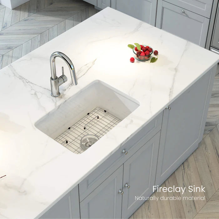 Nova 32" Single Bowl Drop-In/Undermount Fireclay Kitchen Sink - C2-32S (CF)