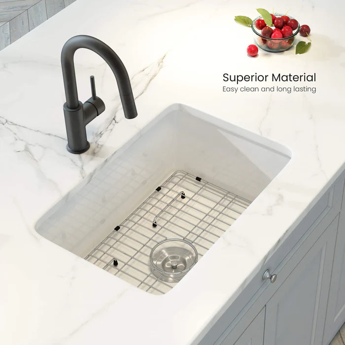 Nova 32" Single Bowl Drop-In/Undermount Fireclay Kitchen Sink - C2-32S (CF)