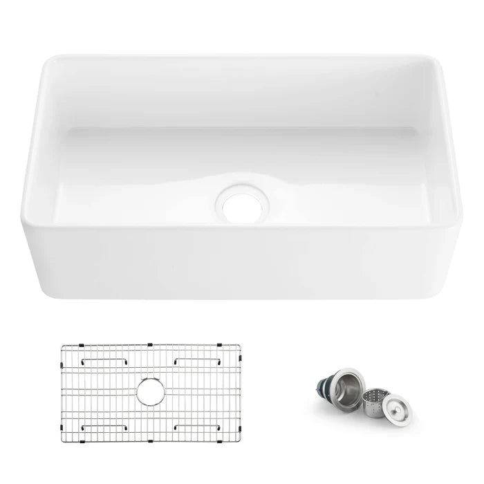 Nova 33" Fireclay Single Bowl Kitchen Farmhouse Sink - C2-33SF (CF)