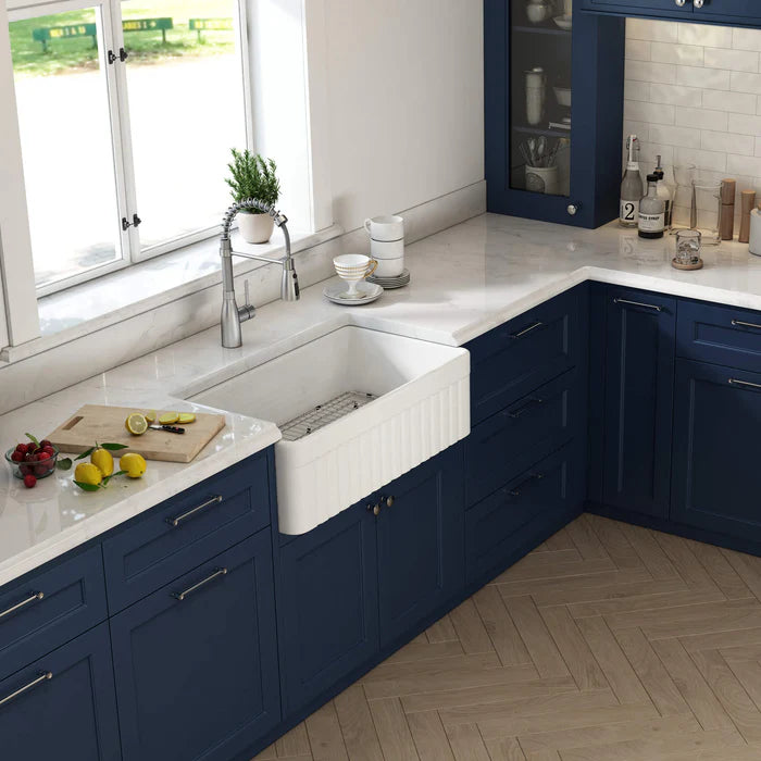 Nova - PL 33" Reversible Fireclay Single Bowl Kitchen Farmhouse Sink - C2-33SFPI (CF)
