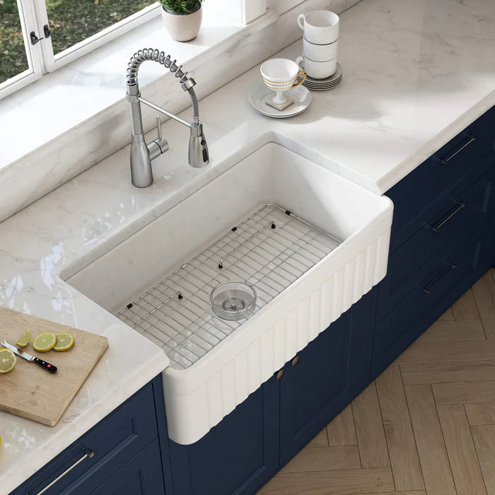 Nova - PL 33" Reversible Fireclay Single Bowl Kitchen Farmhouse Sink - C2-33SFPI (CF)