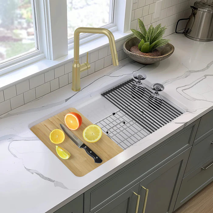 33" Fireclay Drop-In/Undermount Workstation Sink - C2-33ST (CF)