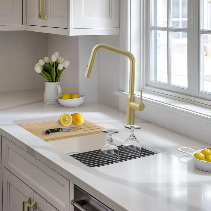 33" Fireclay Drop-In/Undermount Workstation Sink - C2-33ST (CF)