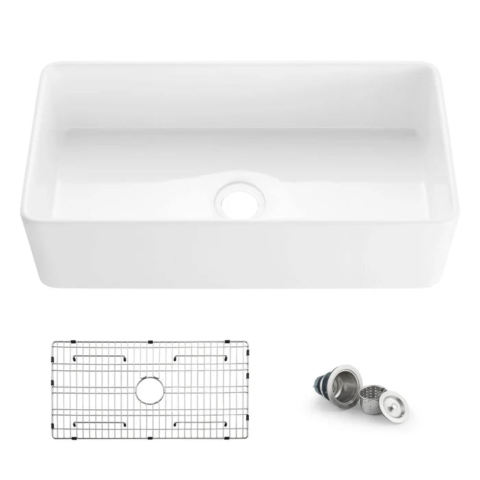 Nova 36" Fireclay Single Bowl Kitchen Farmhouse Sink - C2-36SF (CF)